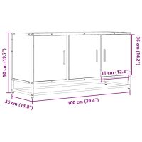 vidaXL Tv-bänk sonoma-ek 100x35x50 cm konstruerat trä och metall - Bild 10