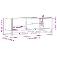 vidaXL Tv-bänk svart 120x35x41 cm konstruerat trä och metall - Bild 10