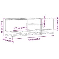 vidaXL Tv-bänk sonoma-ek 120x35x41 cm konstruerat trä och metall - Bild 10