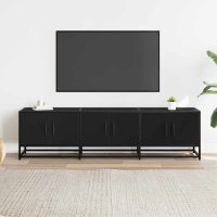 vidaXL Tv-bänk svart 150x35x41 cm konstruerat trä och metall - Bild 3