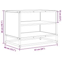 vidaXL Tv-bänk svart 61x40x46 cm konstruerat trä och metall - Bild 9