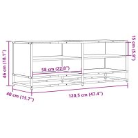 vidaXL Tv-bänk svart 120,5x40x46 cm konstruerat trä och metall - Bild 9