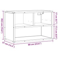 vidaXL Tv-bänk rökfärgad ek 60x31x39,5 cm konstruerat trä och metall - Bild 10