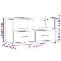 vidaXL Tv-bänk svart 80x31x39,5 cm konstruerat trä och metall - Bild 11