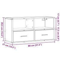 vidaXL Tv-bänk sonoma-ek 80x31x39,5 cm konstruerat trä och metall - Bild 11