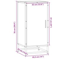 vidaXL Skåp sonoma-ek 35,5x35x76 cm konstruerat trä och metall - Bild 11