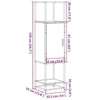 vidaXL Högskåp sonoma-ek 35,5x35x139 cm konstruerat trä och metall - Bild 11