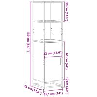 vidaXL Högskåp sonoma-ek 35,5x35x139 cm konstruerat trä och metall - Bild 11