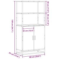 vidaXL Högskåp svart 68x35x139 cm konstruerat trä och metall - Bild 10