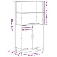 vidaXL Högskåp sonoma-ek 68x35x139 cm konstruerat trä och metall - Bild 10