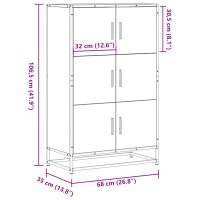 vidaXL Högskåp svart 68x35x106,5 cm konstruerat trä och metall - Bild 10