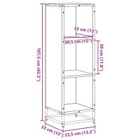 vidaXL Bokhylla rökfärgad ek 33,5x33x107,5 cm konstruerat trä - Bild 9