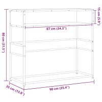 vidaXL Avlastningsbord svart 90x35x80 cm konstruerat trä - Bild 9