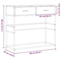 vidaXL Avlastningsbord svart 90x35x80 cm konstruerat trä - Bild 10