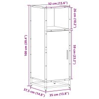 vidaXL Badrumsskåp sonoma-ek 35x37,5x100 cm konstruerat trä - Bild 12