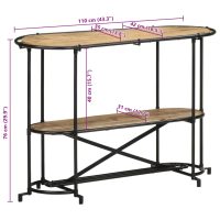 vidaXL Konsolbord 110x42x76 cm massivt grovt mangoträ - Bild 12