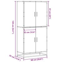 vidaXL Högskåp svart 68x35x139 cm konstruerat trä - Bild 10