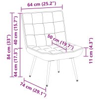 vidaXL Vilstol brun 64x74x84 cm sammet - Bild 9