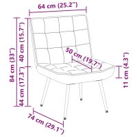 vidaXL Vilstol gräddvit 64x74x84 cm sammet - Bild 9