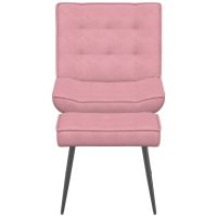 vidaXL Vilstol med fotpall rosa sammet - Bild 4