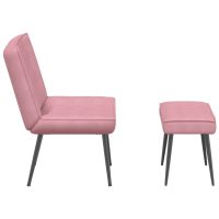 vidaXL Vilstol med fotpall rosa sammet - Bild 7