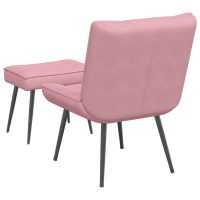 vidaXL Vilstol med fotpall rosa sammet - Bild 8