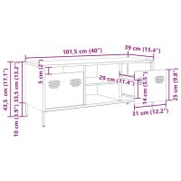 vidaXL Tv-bänk rosa 101,5x39x43,5 cm kallvalsat stål - Bild 12