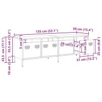 vidaXL Tv-bänk rosa 135x39x43,5 cm kallvalsat stål - Bild 12