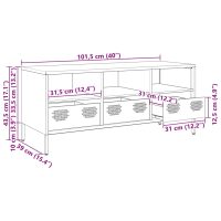 vidaXL Tv-bänk rosa 101,5x39x43,5 cm kallvalsat stål - Bild 12