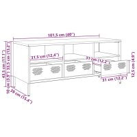 vidaXL Tv-bänk antracit 101,5x39x43,5 cm kallvalsat stål - Bild 12