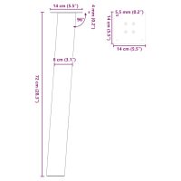 vidaXL Soffbordsben 4 st svart 72 cm stål - Bild 10