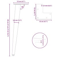 vidaXL Soffbordsben konisk form 4 st svart 30-31 cm stål - Bild 10