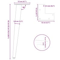 vidaXL Soffbordsben konisk form 4 st antracit 42-43 cm stål - Bild 10