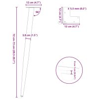 vidaXL Soffbordsben konisk form 4 st svart 72-73 cm stål - Bild 10