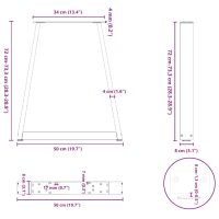 vidaXL Soffbordsben V-formade 2 st svart 50x(72-73) cm stål - Bild 10