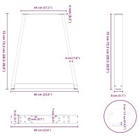 vidaXL Soffbordsben V-formade 2 st antracit 60x(72-73) cm stål - Bild 10