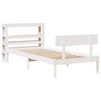 vidaXL Sängram utan madrass vit 75x190 cm massiv furu - Bild 2