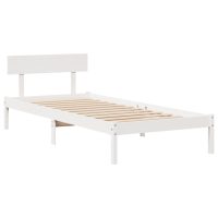 vidaXL Sängram utan madrass vit 75x190 cm massiv furu - Bild 7