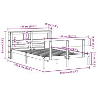 vidaXL Sängram utan madrass vit 135x190 cm massiv furu - Bild 12