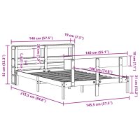 vidaXL Sängram utan madrass 140x190 cm massiv furu - Bild 12