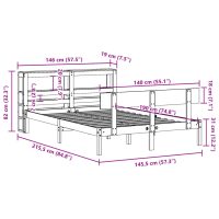 vidaXL Sängram utan madrass vit 140x190 cm massiv furu - Bild 12