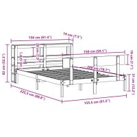 vidaXL Sängram utan madrass vit 150x200 cm massiv furu - Bild 12