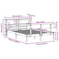 vidaXL Sängram utan madrass vit 160x200 cm massiv furu - Bild 12