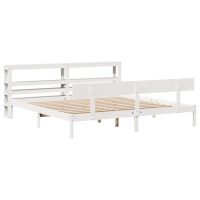 vidaXL Sängram utan madrass vit 200x200 cm massiv furu - Bild 2