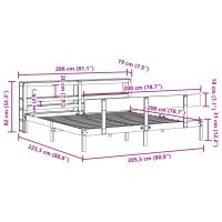 vidaXL Sängram utan madrass vit 200x200 cm massiv furu - Bild 12