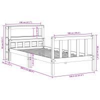 vidaXL Sängram utan madrass 100x200 cm massiv furu - Bild 12