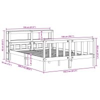 vidaXL Sängram utan madrass 150x200 cm massiv furu - Bild 12