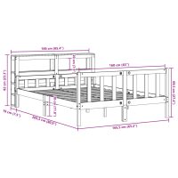 vidaXL Sängram utan madrass vit 160x200 cm massiv furu - Bild 12