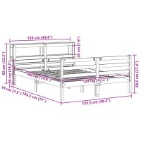 vidaXL Sängram med huvudgavel 120x190 cm massiv furu - Bild 11