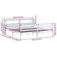 vidaXL Sängram med huvudgavel utan madrass vit 180x200 cm - Bild 11